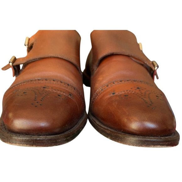 Allen Edmonds St Johns Double Monk Strap Cap Toe Shoes Brown Leather Mens 11 B main image 7